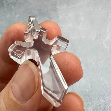 【ガネッシュヒマール産】天然ヒマラヤ水晶クロスペンダントトップ①/Ganesh Himal Himalayan Quartz Cross Pendant Top