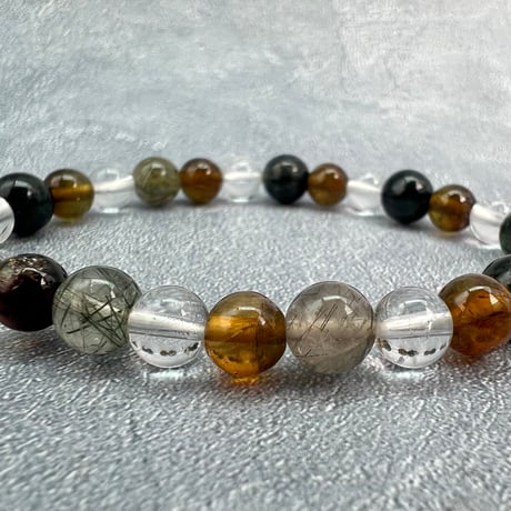 【デザインブレスレット】ネパール産ヒマラヤドラバイトトルマリン×ガネッシュヒマール/Nepal Himalayan Tourmaline×Ganesh Bracelet