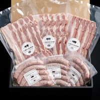 【ギフト】圧巻の豚肉　無添加生ソーセージ3種（150ｇ×3）＆無添加ベーコン（100ｇ×3）セット