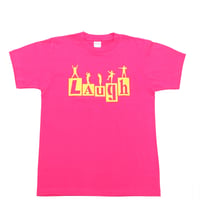 コットンTシャツ-Laugh(ユニセックス)/ホットピンク