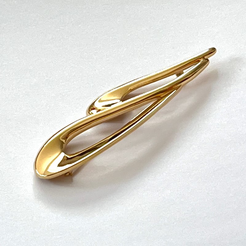 Monet モネ ヴィンテージ ブローチ ゴールドトーン 流線形 | ルゴワ屋