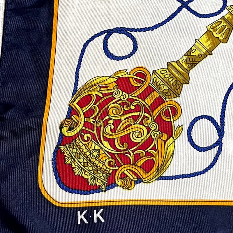 ヴィンテージ レトロ スカーフ 鍵モチーフ バブル K・K | ルゴワ屋