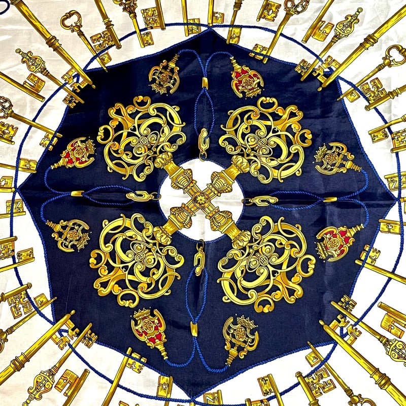 ヴィンテージ レトロ スカーフ 鍵モチーフ バブル K・K | ルゴワ屋