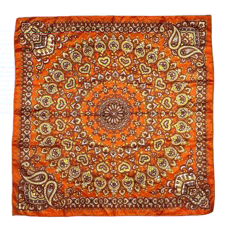 ヴィンテージ 昭和レトロ スカーフ オレンジ ペイズリー | ルゴワ屋