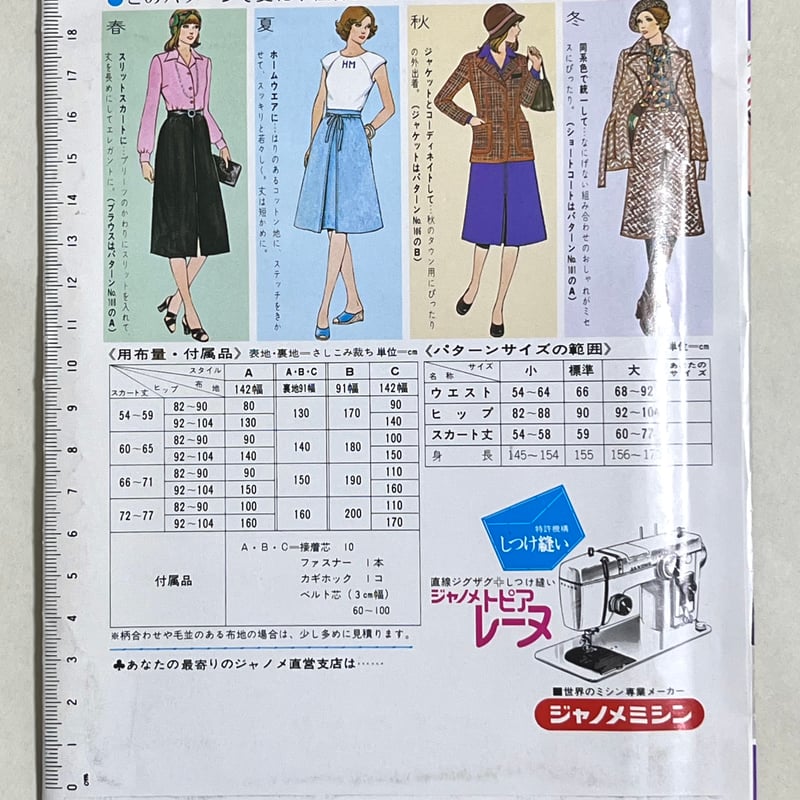 ジャノメ 昭和レトロ型紙 フィットパターン ミセス プリーツ