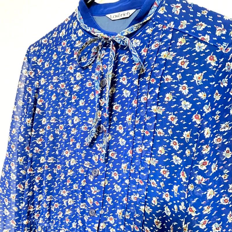 ヴィンテージワンピース 総柄 ブラウス vintage 一点物 レトロ 日本製 ヴィンテージワンピース 総柄 ブラウス vintage 一点物 レトロ