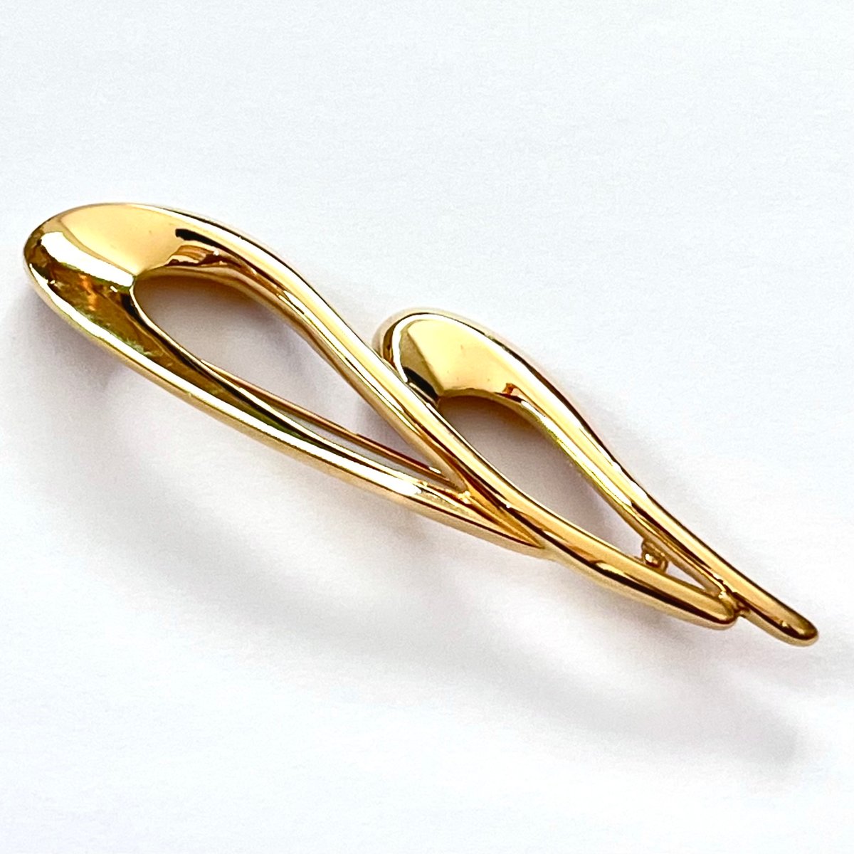 Monet モネ ヴィンテージ ブローチ ゴールドトーン 流線形 | ルゴワ屋