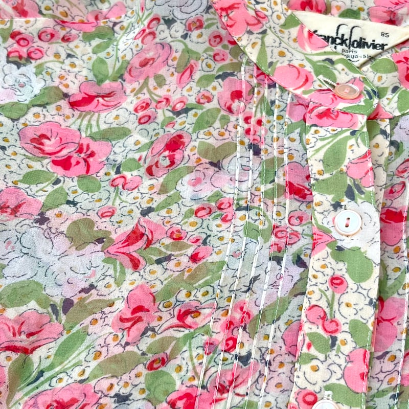 東京ブラウス レトロ ブラウス ピンク系小花柄 シフォン | ルゴワ屋