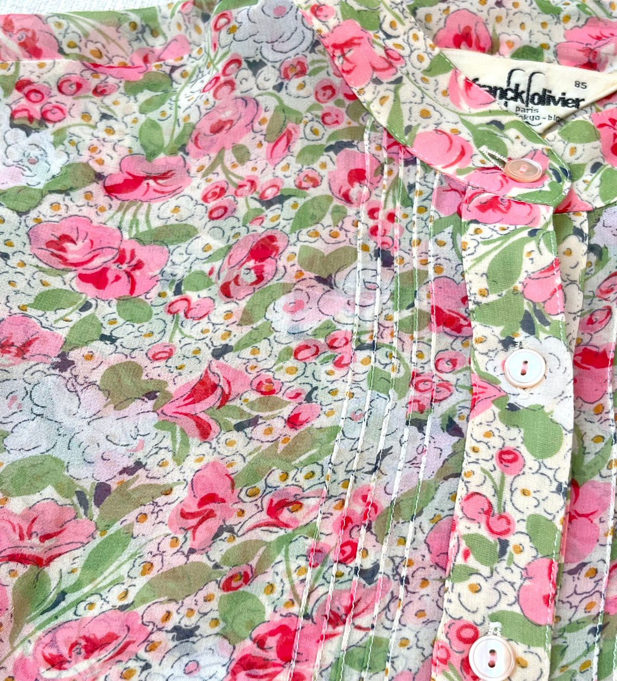 東京ブラウス レトロ ブラウス ピンク系小花柄 シフォン | ルゴワ屋