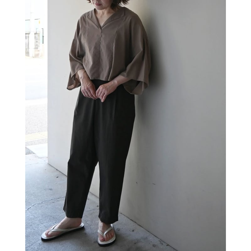 someya ショートプルオーバー ショート丈トップス オーガニックコットン SOMEYA ショートプルオーバー - PULPLE/CHARCOAL | YOCA