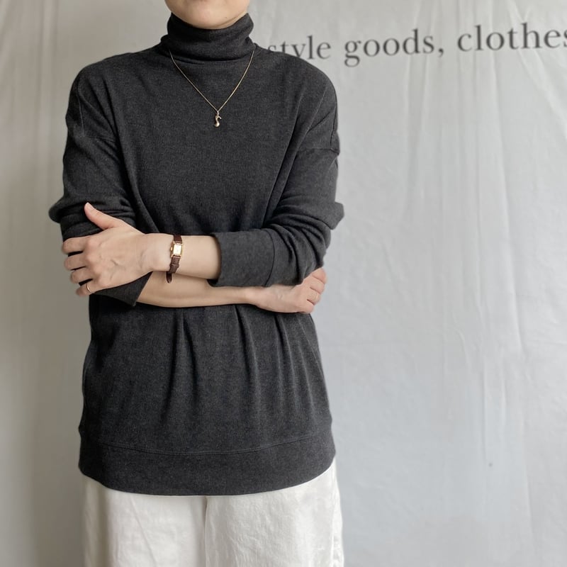 1dozen スポンディッシュコットン リラックスハイネックプル