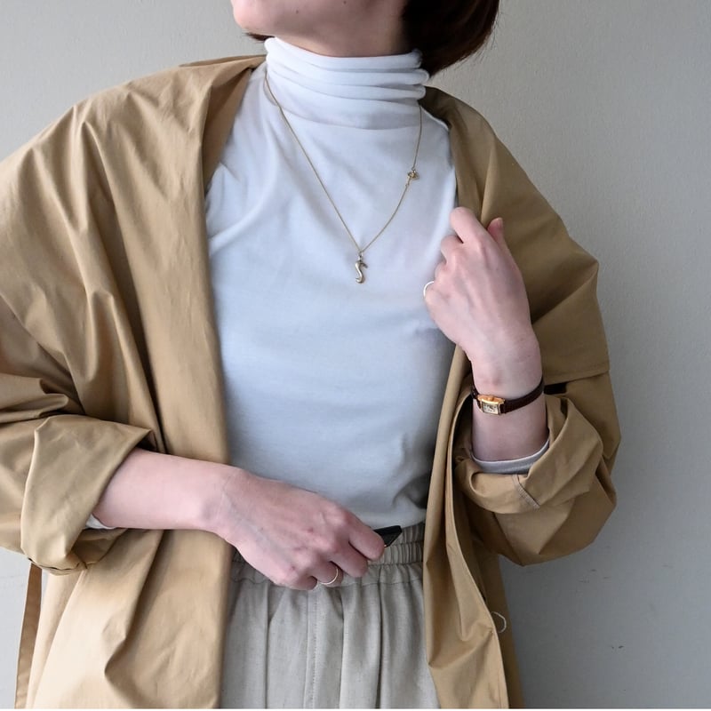 1dozen オーガニックコットンシフォン ハイネックロングスリーブ