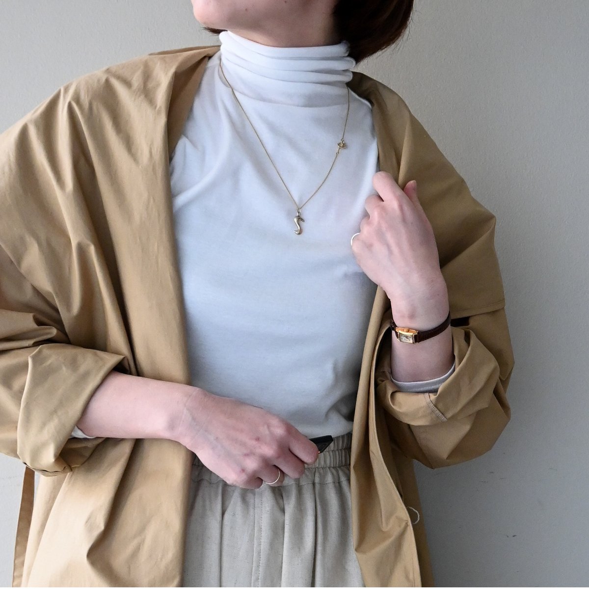 ゆさ9/28 Fuzzykonテンセルコットンオーバーサイズロングスリーブ Fuzzykon テンセルコットンUVカットオーバーサイズロング