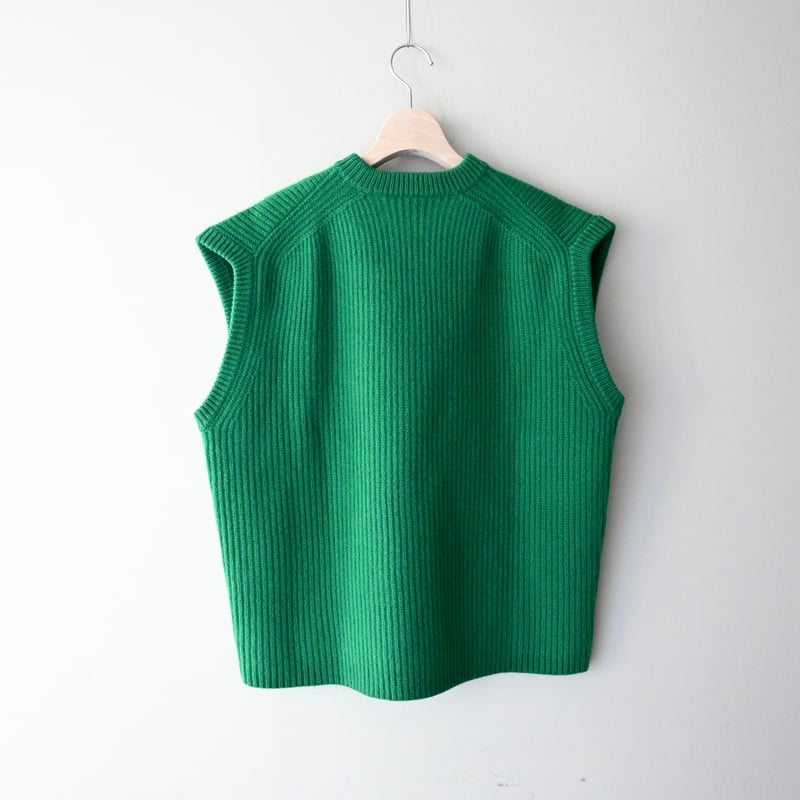 1% テンセルアセテートベスト アセテートブレンド フロントジップ ベスト