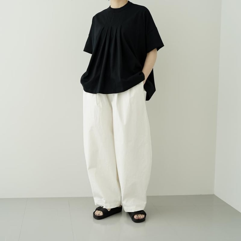 TRAVAIL MANUEL コンパクトウェザー コクーンパンツ - OFF WHITE |