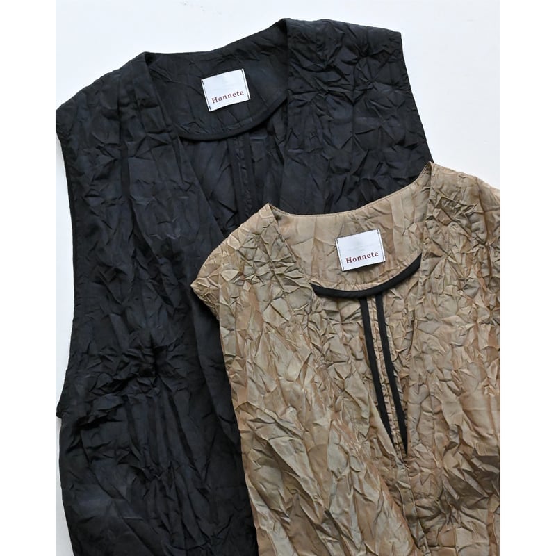 完売‼︎定番【Honneteオネット】Vネックワイドドレス　ポーランド製 Honnete (オネット) Sleeveless V Wide Dress / スリーブレスV