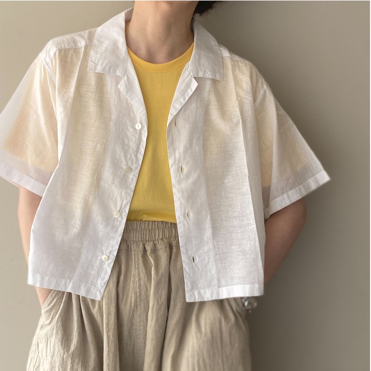 スノアンドモリソン　Silk Plaid Bowler Shirts ベージュ Suno&Morrison Silk Plaid Bowler Shirts - Beige