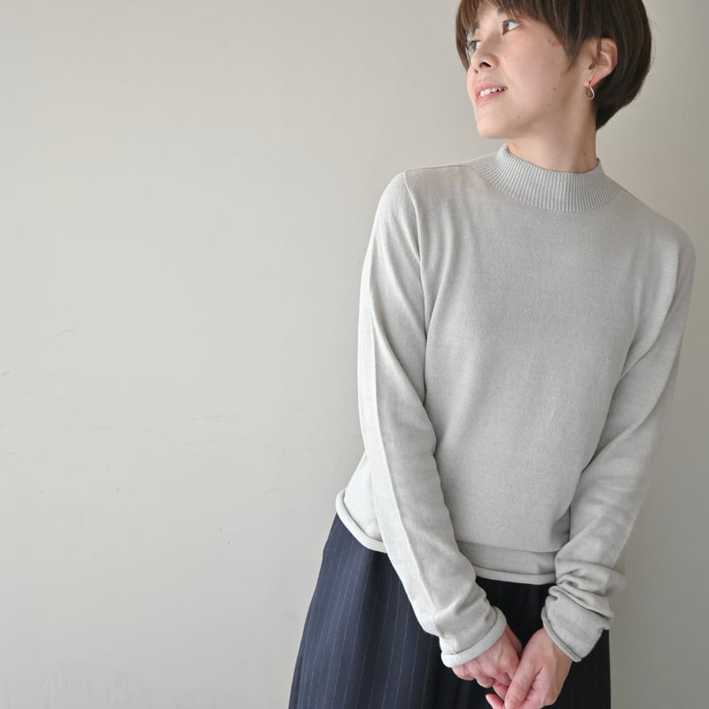 1dozen コットンシルクシフォン ハーフネックニット | YOCA 1dozen コットンシルクシフォン ハーフネックニット | YOCA