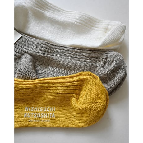 NISHIGUCHI KUTSUSHITA リネンリブソックス S/M