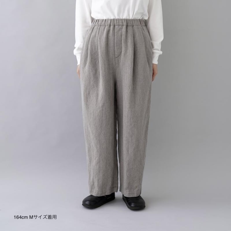 TRAVAIL MANUEL ウールリネンミルド 2タックトラウザーズ | YOCA