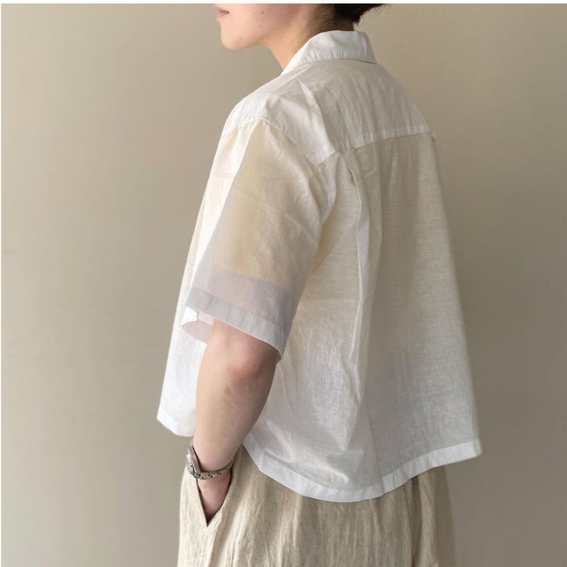 スノアンドモリソン　Silk Plaid Bowler Shirts ベージュ fit=scale-down,w=1200