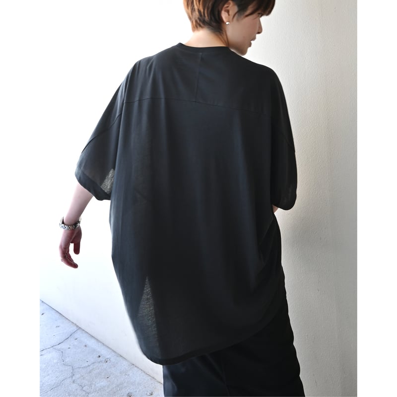 美品 1dozen ペーパーコットンドレープシャツ 黒 1dozen ペーパーコットンドレープシャツ | YOCA