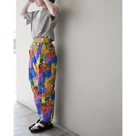 CHEVAL plus CHEVALパンツ - PRINT - PINK/KHAKI