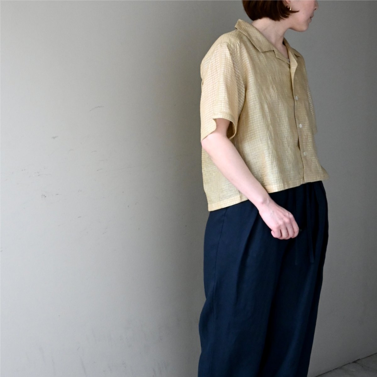 Suno&Morrison Silk Plaid Bowler Shirts - Beige
