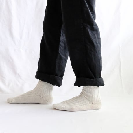 NISHIGUCHI KUTSUSHITA リネンリブソックス S/M