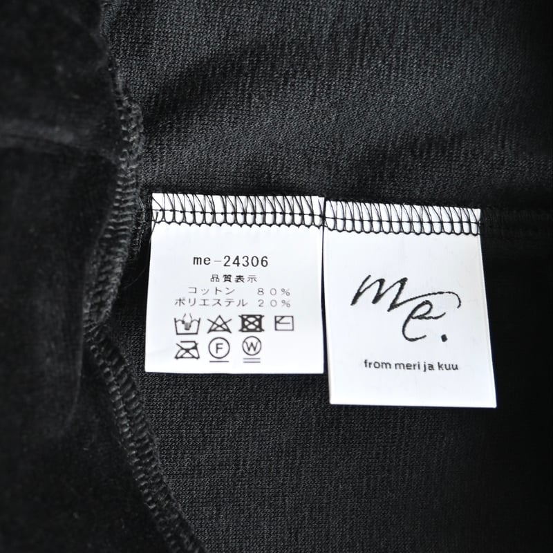 me. cotton velours サロペット - night black | YOCA