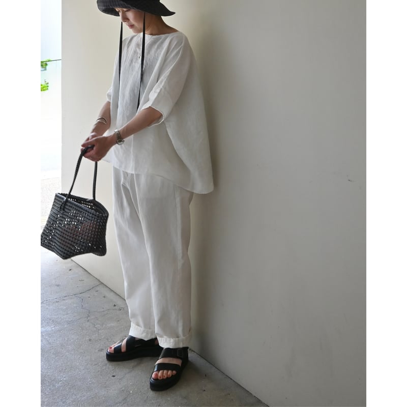 TRAVAIL MANUEL フレンチリネンキャンバス ワイドプルオーバー