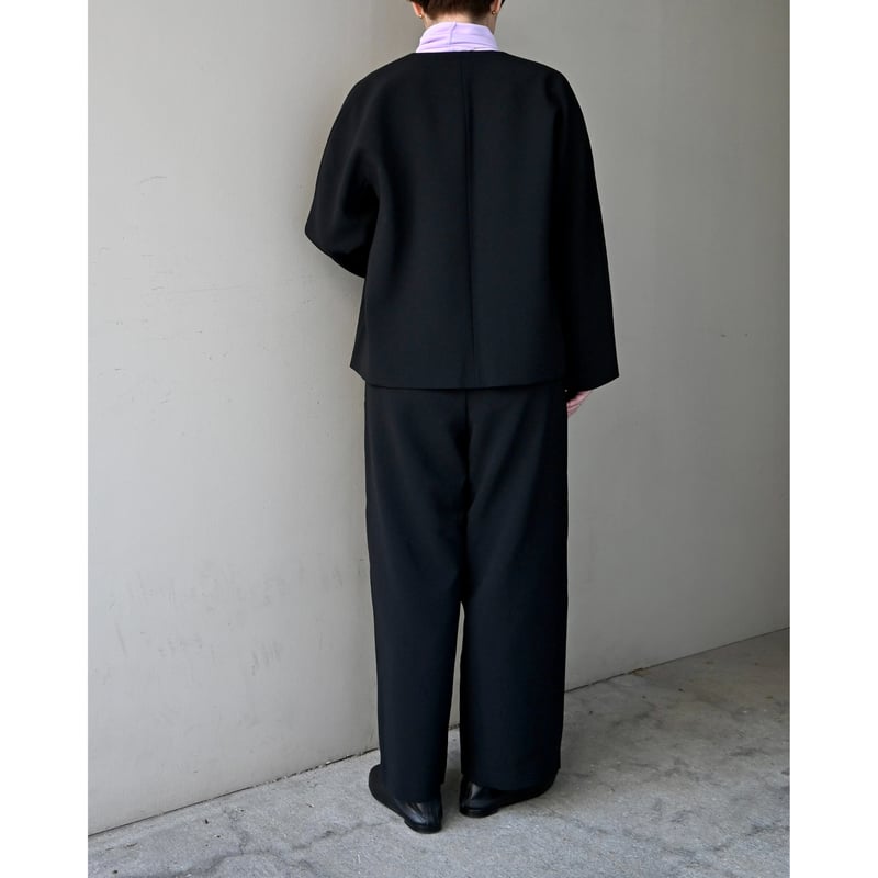 TRAVAIL MANUEL Wクロス 2タックトラウザーズ - Black | YOCA