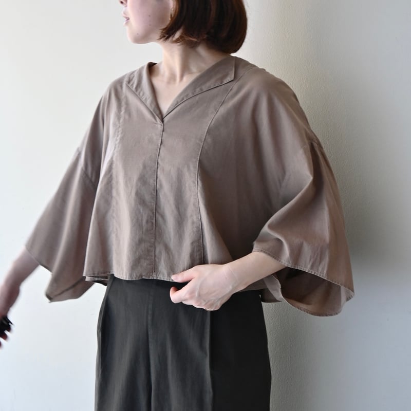 someya ショートプルオーバー ショート丈トップス オーガニックコットン SOMEYA ショートプルオーバー - PULPLE/CHARCOAL | YOCA