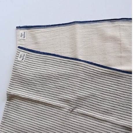 Suno&Morrison Khadi Pillow Case - Indigo Selvedge/Charcoal Pin Stripe