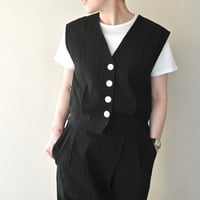 me. bumpy cotton タックベスト - night black