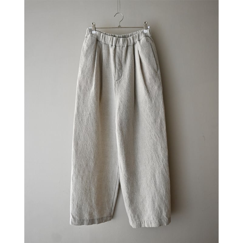 TRAVAIL MANUEL ウールリネンミルド 2タックトラウザーズ | YOCA