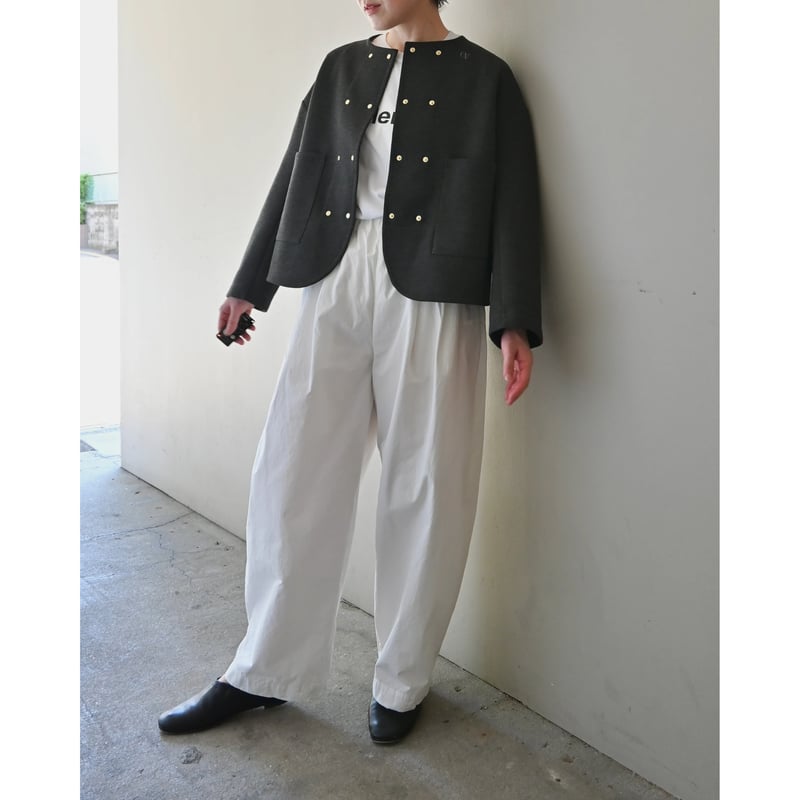 TRAVAIL MANUEL コンパクトウェザー コクーンパンツ - OFF WHITE |