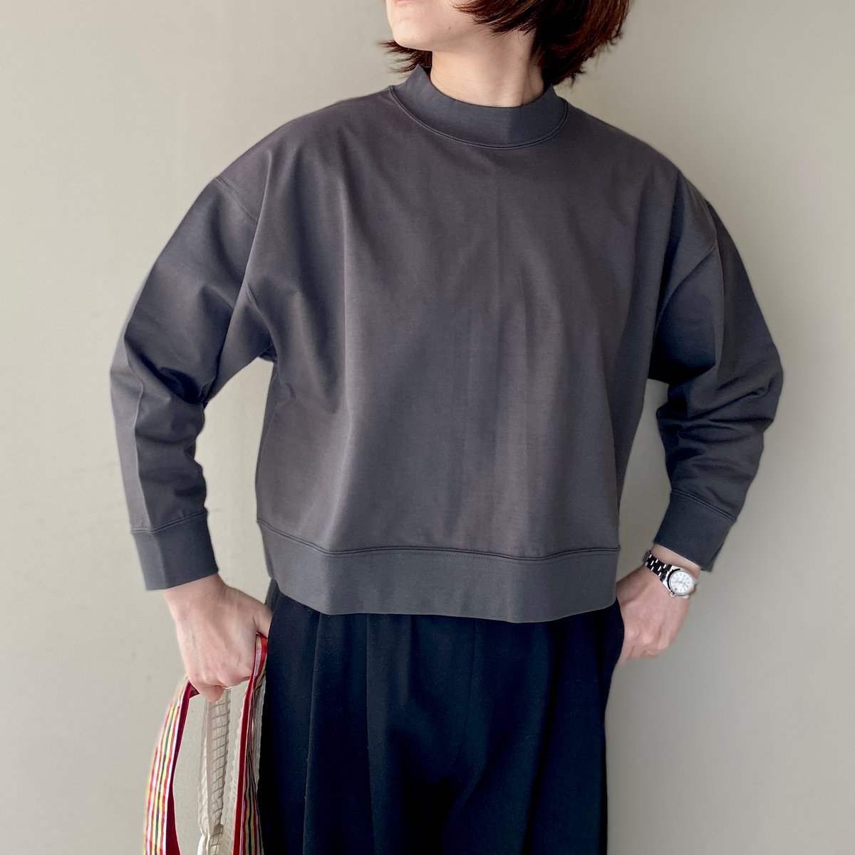 ALWEL THREE QUARTER SLEEVE PO / コットン七分袖プルオーバー |