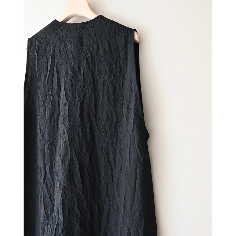 Honnete Sleeveless V Wide Dress / Vネックワンピース - B
