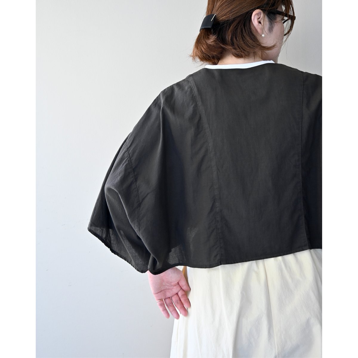 someya ショートプルオーバー ショート丈トップス オーガニックコットン SOMEYA ショートプルオーバー - PULPLE/CHARCOAL | YOCA