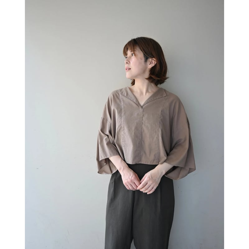 someya ショートプルオーバー ショート丈トップス オーガニックコットン SOMEYA ショートプルオーバー - PULPLE/CHARCOAL | YOCA