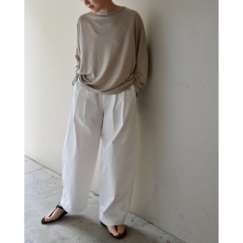 TRAVAIL MANUEL コンパクトウェザー コクーンパンツ - OFF WHITE |