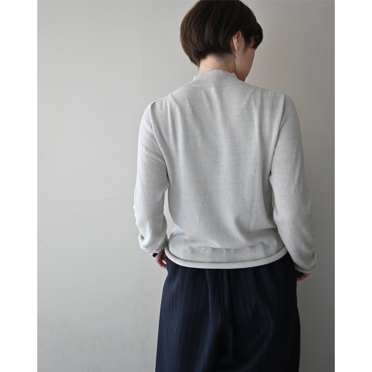 1dozen コットンシルクシフォン ハーフネックニット | YOCA 1dozen コットンシルクシフォン ハーフネックニット | YOCA