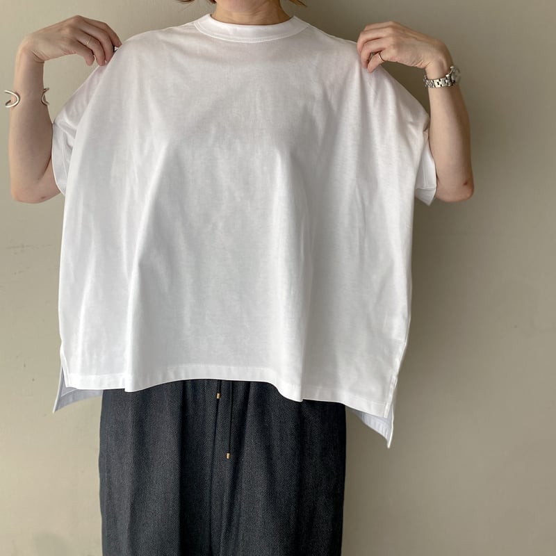 TRAVAIL MANUEL クラシック天竺スリットTシャツ | YOCA