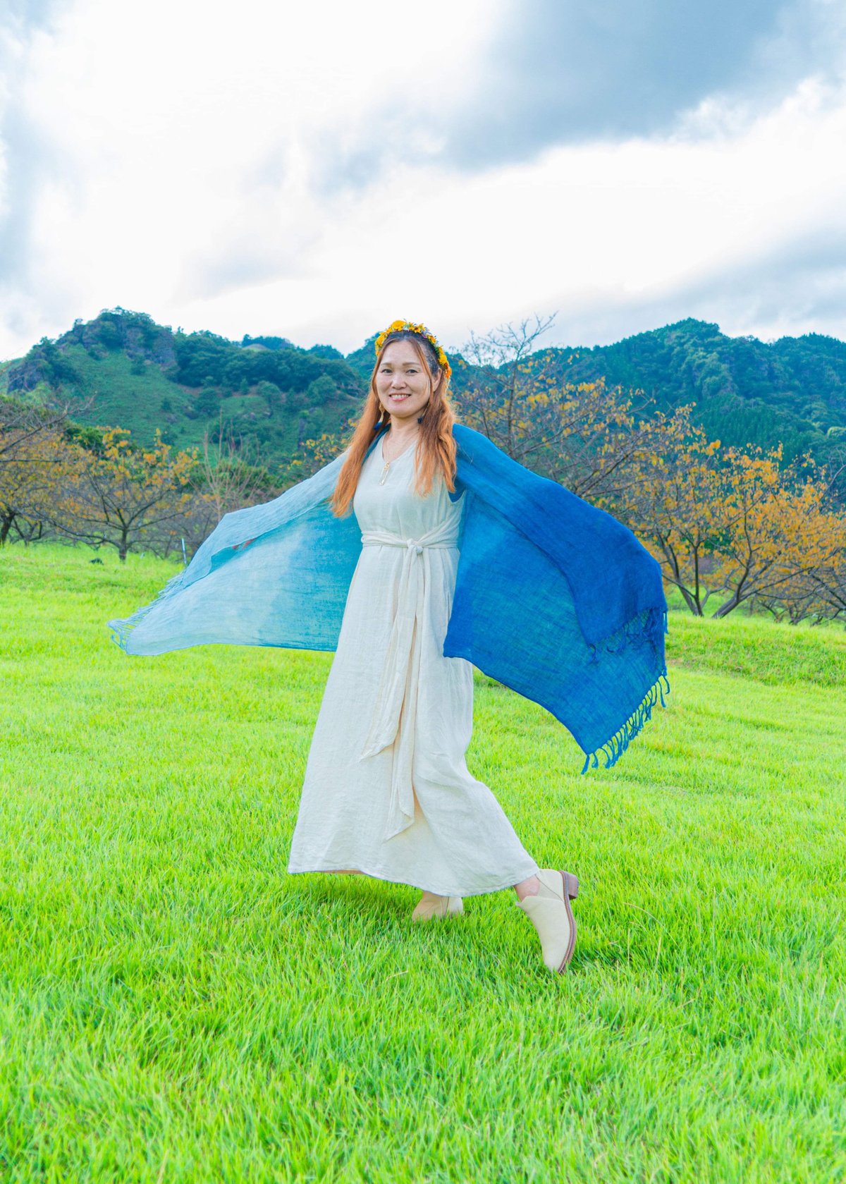 正藍染ヘンプストールグラデーション(大判) fit=scale-down,w=1200