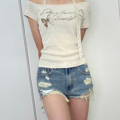 ワンショルダートップス NUJOH tシャツ One Shoulder Sweat Top / ワンショルダーウェット