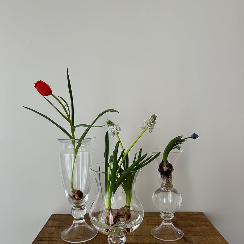 vintage 花瓶　フラワーベイス Vintage clear glass Flower Vase/ビンテージ クリア ガラス