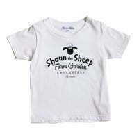 ひつじのショーン ファームガーデン ロゴTシャツ キッズ/白