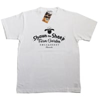 ひつじのショーン ファームガーデン ロゴTシャツ 大人/白