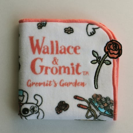 ウォレス＆グルミット　 刺繍タオルハンカチ　GGパターン